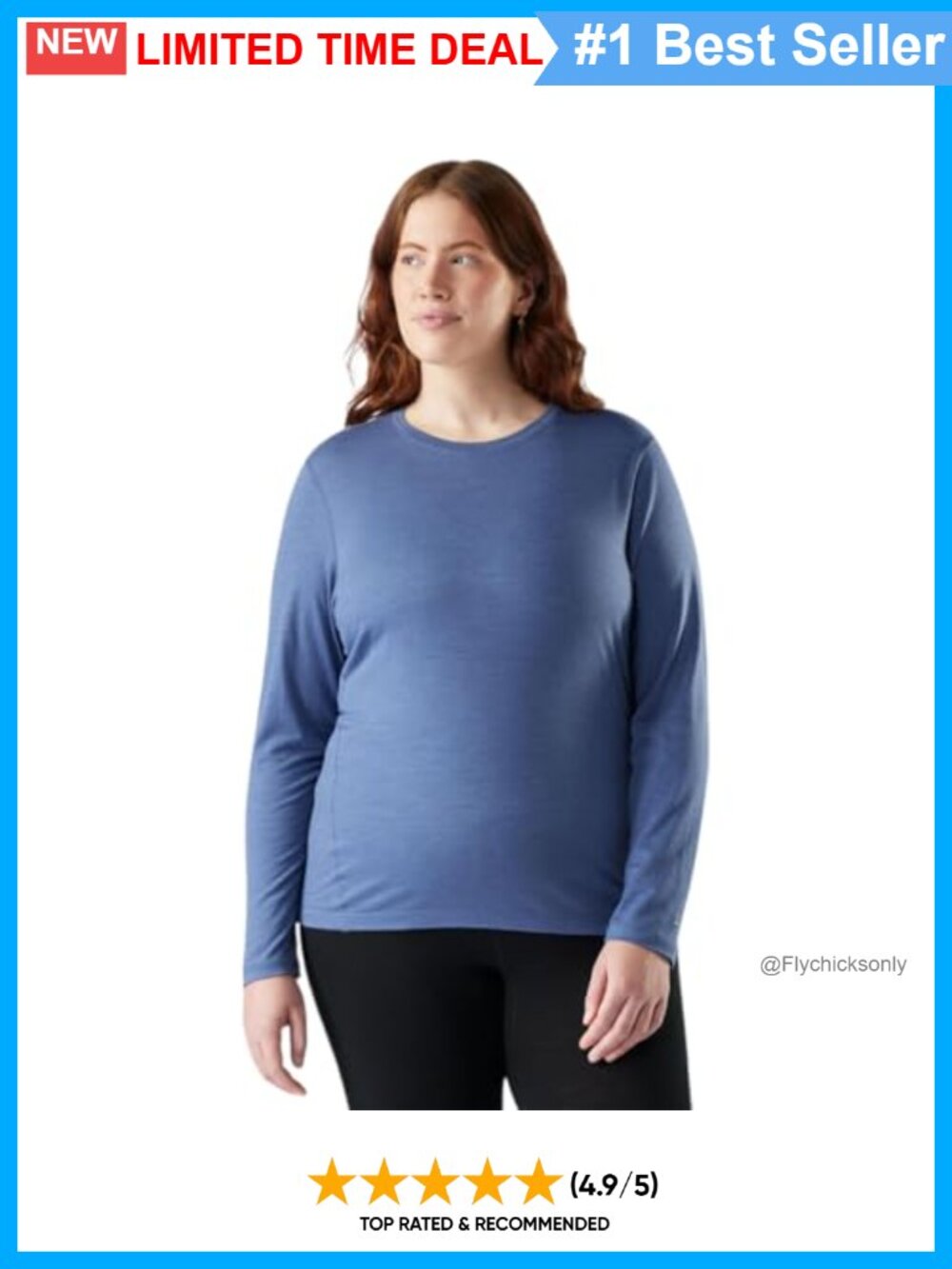 Merino Wool Base Layer Crew Plus Slim Fit Long Sleeve Pullover